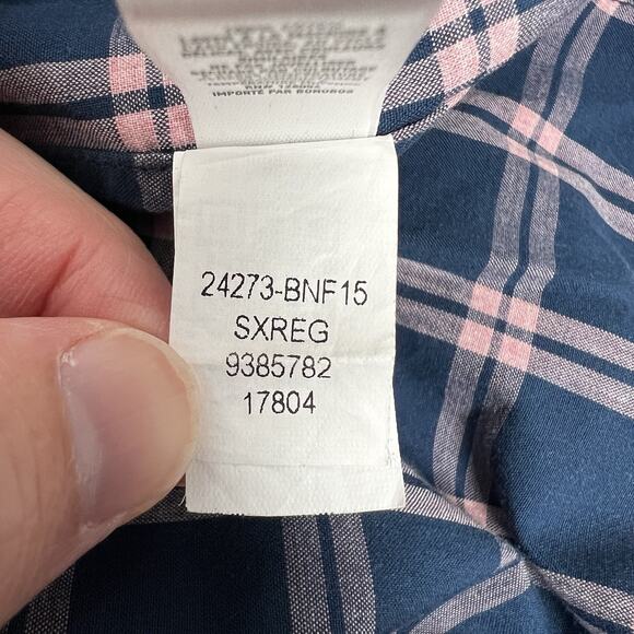 Bonobos Slim Fit Long Sleeve Shirt Mens Sz Small Pink Blue Plaid Button Up - Picture 7 of 8